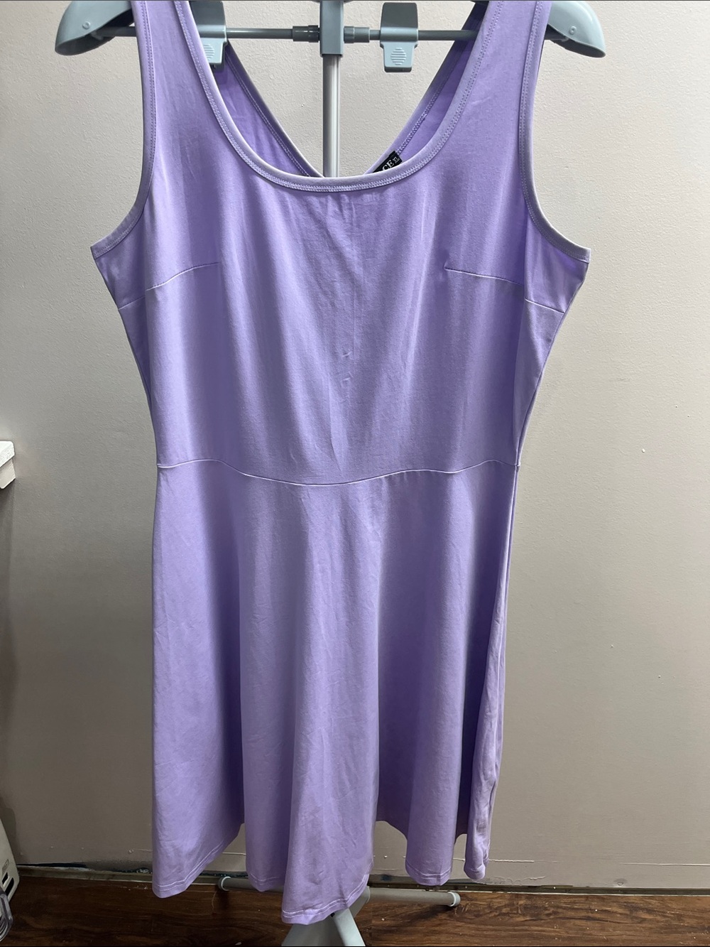 Sleeveless Lavender Scoop Neck Tank Dress - Women
